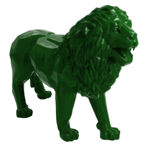 Sculpture Lion XXL en Résine 100 cm Vert – Swiss Sculpture - Swiss-sculpture.ch