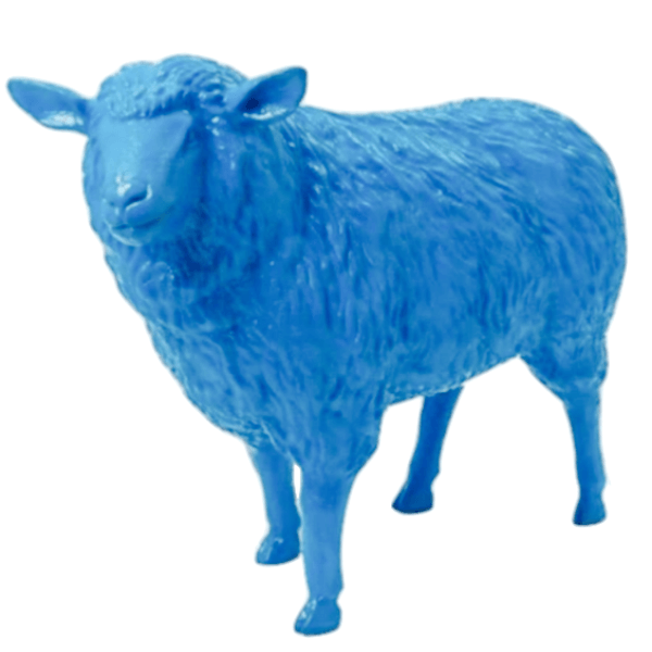 Sculpture Mouton XXL en Résine 110 cm Bleu Ciel – Swiss Sculpture - Swiss-sculpture.ch