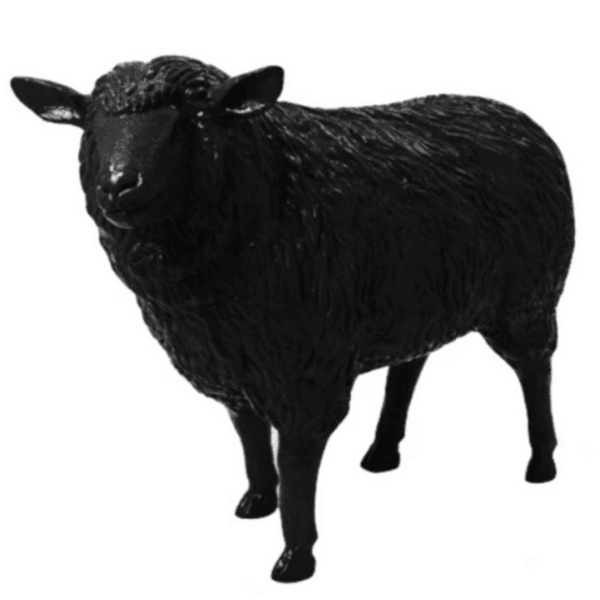 Sculpture Mouton XXL en Résine 110 cm Noir – Swiss Sculpture - Swiss-sculpture.ch