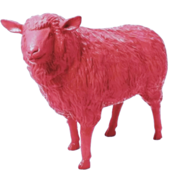 Sculpture Mouton XXL en Résine 110 cm Rose Fuchsia – Swiss Sculpture - Swiss-sculpture.ch
