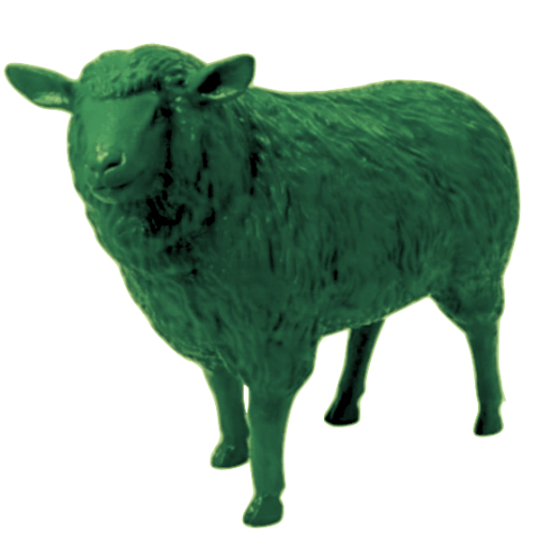 Sculpture Mouton XXL en Résine 110 cm Vert – Swiss Sculpture - Swiss-sculpture.ch