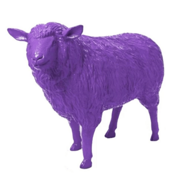 Sculpture XXL Mouton en Résine 110 cm Violet – Swiss Sculpture - Swiss-sculpture.ch