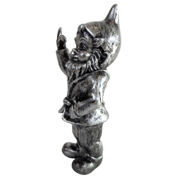 Sculpture Nain en Résine 50 cm Argenté – Swiss Sculpture - Swiss-sculpture.ch