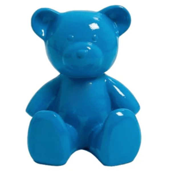 Sculpture Ours en Résine 65 cm Bleu Ciel – Swiss Sculpture - Swiss-sculpture.ch