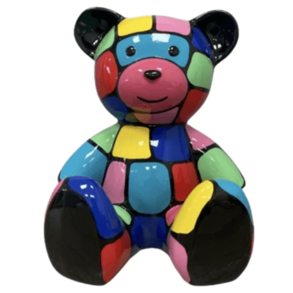 Sculpture Ours en Résine 65 cm Multicolore – Swiss Sculpture - Swiss-sculpture.ch