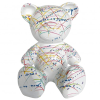 Sculpture Ours 65 cm en Résine Blanc Graffiti – Swiss Sculpture - Swiss-sculpture.ch
