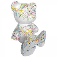 Sculpture Ours 35 cm en Résine Blanc Mat Graffiti – Swiss Sculpture - Swiss-sculpture.ch