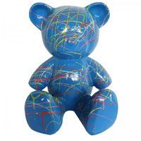 Sculpture Ours 65 cm en Résine Bleu Graffiti – Swiss Sculpture - Swiss-sculpture.ch