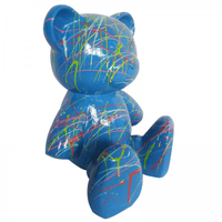 Sculpture Ours 65 cm en Résine Bleu Graffiti – Swiss Sculpture - Swiss-sculpture.ch