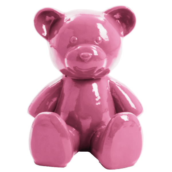 Sculpture Ours en Résine 65 cm Rose Clair – Swiss Sculpture - Swiss-sculpture.ch