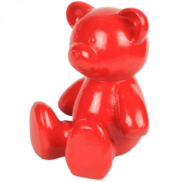 Sculpture Ours en Résine 65 cm Rouge – Swiss Sculpture - Swiss-sculpture.ch