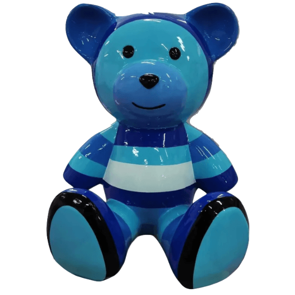 Sculpture Ours en Résine 35 cm Bleu Brillant – Swiss Sculpture - Swiss-sculpture.ch