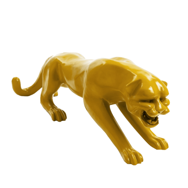 Sculpture Panthère XXL en Résine 110 cm Jaune – Swiss Sculpture - Swiss-sculpture.ch