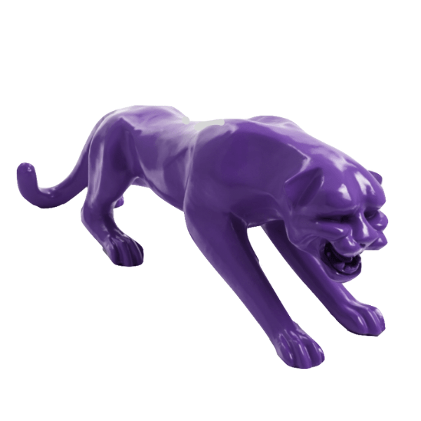 Sculpture Panthère XXL en Résine 110 cm Violet – Swiss Sculpture - Swiss-sculpture.ch