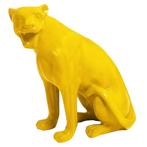 Sculpture Panthère Résine 75 cm Jaune – Swiss Sculpture - Swiss-sculpture.ch