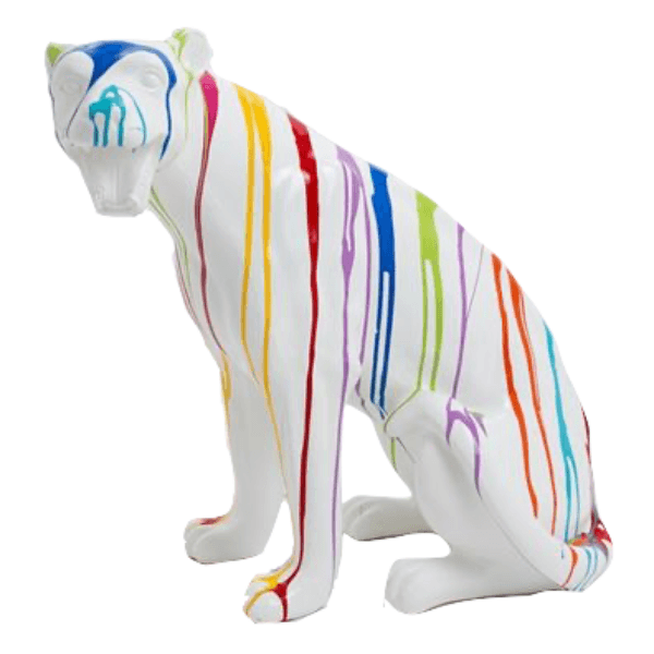 Sculpture Panthère en Résine 75 cm Multicolore – Swiss Sculpture - Swiss-sculpture.ch