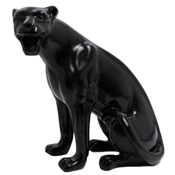Sculpture Panthère en Résine 75 cm Noir Brillant – Swiss Sculpture - Swiss-sculpture.ch