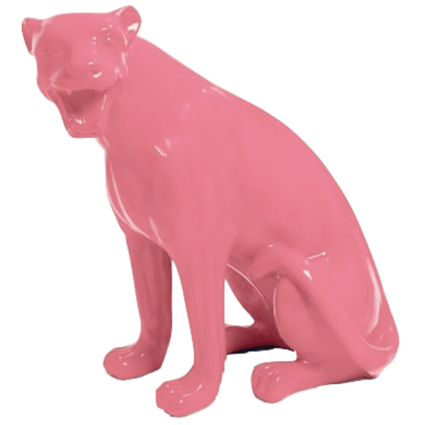 Sculpture Panthère en Résine 75 cm Rose Clair – Swiss Sculpture - Swiss-sculpture.ch