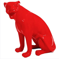 Sculpture Panthère en Résine 75 cm Rouge – Swiss Sculpture - Swiss-sculpture.ch