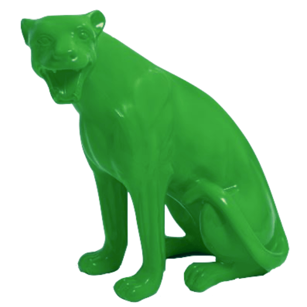 Sculpture Panthère en Résine 75 cm Vert – Swiss Sculpture - Swiss-sculpture.ch