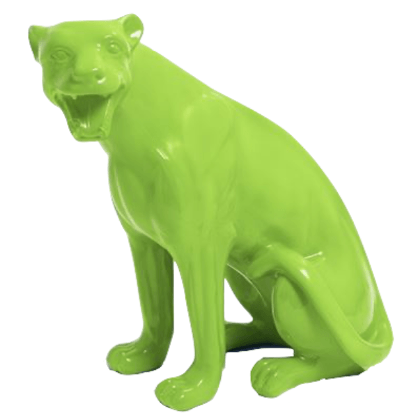 Sculpture Panthère Résine 75 cm Vert Pomme – Swiss Sculpture - Swiss-sculpture.ch