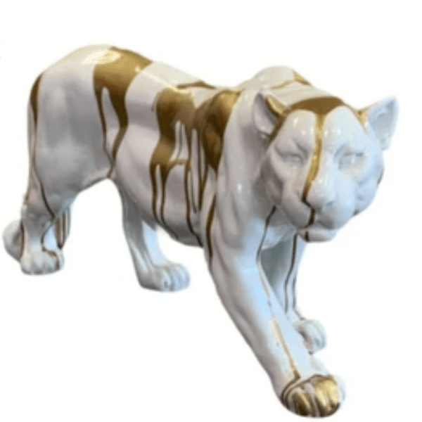 Sculpture Panthère en Résine 80 cm Doré Coulure – Swiss Sculpture - Swiss-sculpture.ch