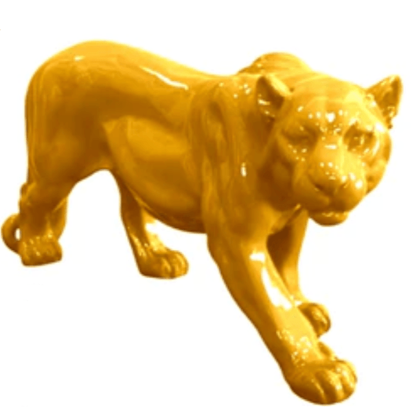 Sculpture Panthère Résine 80 cm Jaune – Swiss Sculpture - Swiss-sculpture.ch
