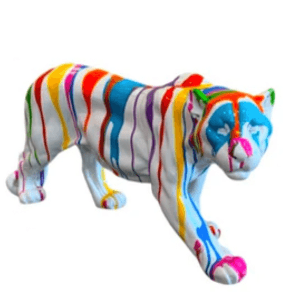 Sculpture Panthère en Résine 80 cm Multicolore – Swiss Sculpture - Swiss-sculpture.ch