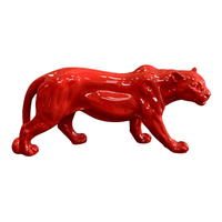 Sculpture Panthère en Résine 80 cm Rouge Brillant – Swiss Sculpture - Swiss-sculpture.ch