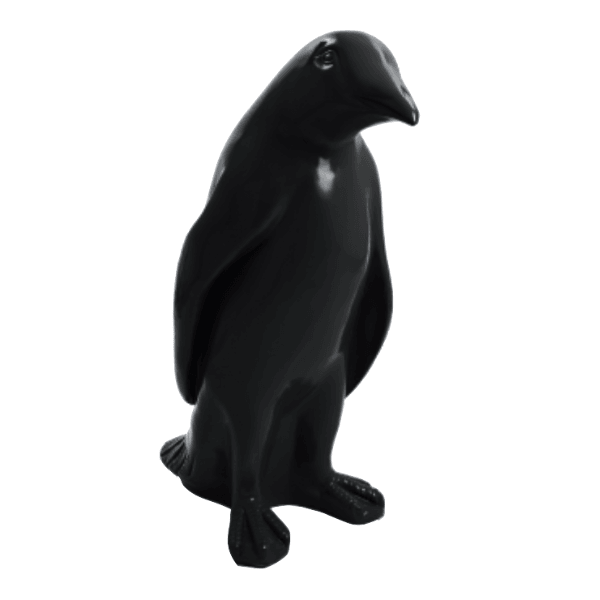 Sculpture Pingouin XXL en Résine 120 cm Noir Mat – Swiss Sculpture - Swiss-sculpture.ch
