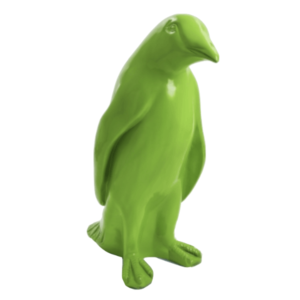 Sculpture Pingouin XXL en Résine 120 cm Vert Pomme – Swiss Sculpture - Swiss-sculpture.ch