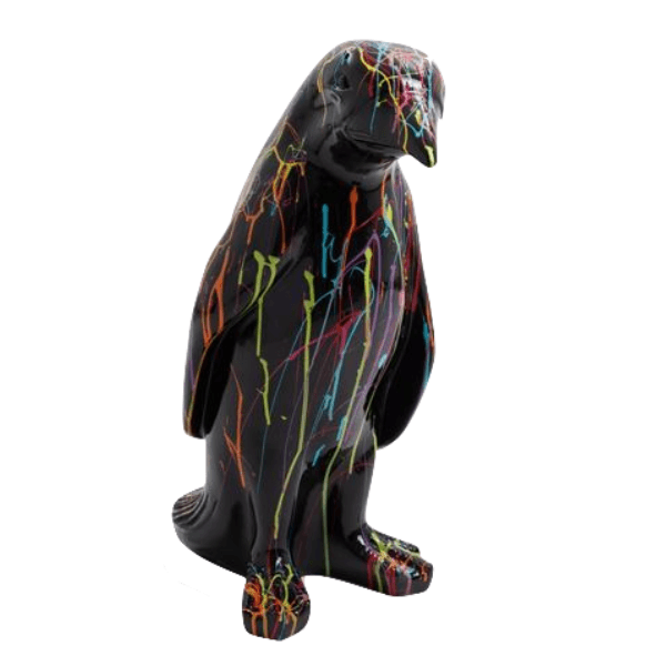 Sculpture Pingouin en Résine 70 cm Multicolore – Swiss Sculpture - Swiss-sculpture.ch
