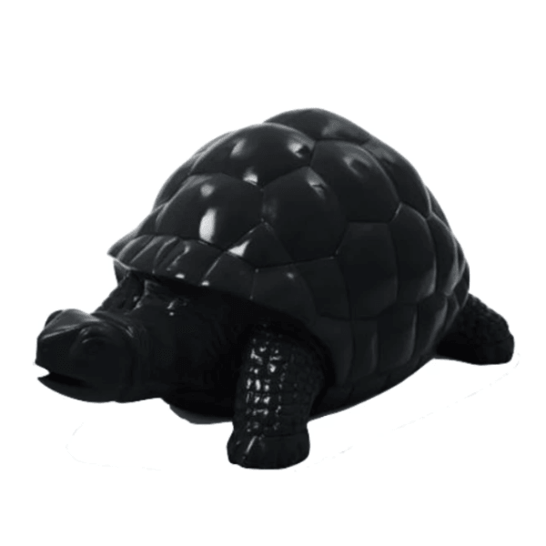 Sculpture Tortue XXL en Résine 110 cm Noir Mat – Swiss Sculpture - Swiss-sculpture.ch