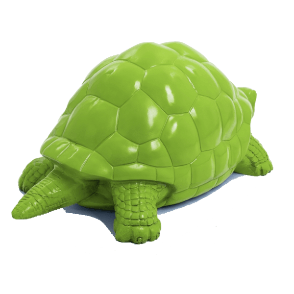 Sculpture Tortue XXL en Résine 110 cm Vert Pomme – Swiss Sculpture - Swiss-sculpture.ch