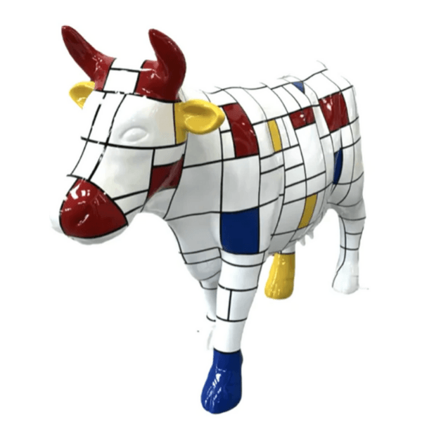 Sculpture Vache XXL en Résine 140 cm Multicolore Brillant – Swiss Sculpture - Swiss-sculpture.ch