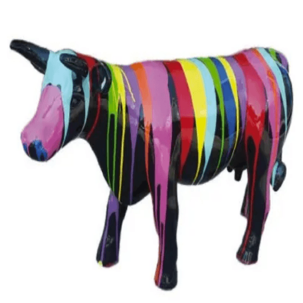 Sculpture Vache XXL en Résine 140 cm Multicolore – Swiss Sculpture - Swiss-sculpture.ch