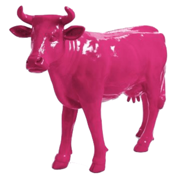 Sculpture Vache XXL en Résine 140 cm Rose Fuchsia – Swiss Sculpture - Swiss-sculpture.ch