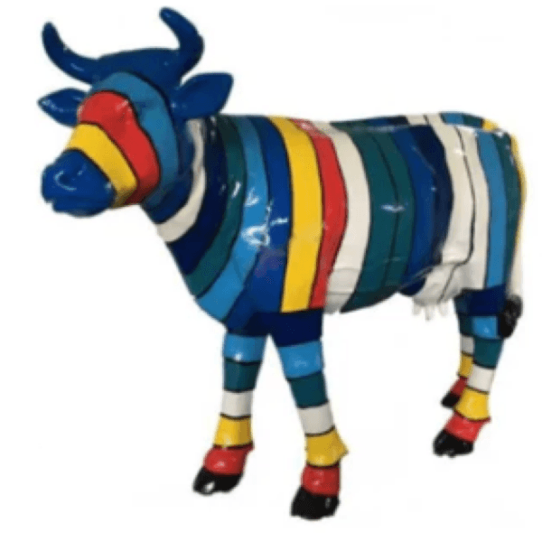 Sculpture Vache XXL en Résine 140 cm Multicolore – Swiss Sculpture - Swiss-sculpture.ch