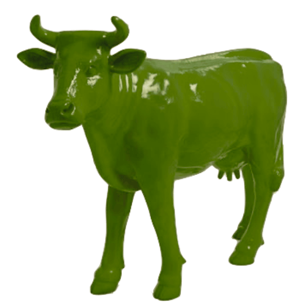 Sculpture Vache XXL en Résine 140 cm Vert Kaki – Swiss Sculpture - Swiss-sculpture.ch