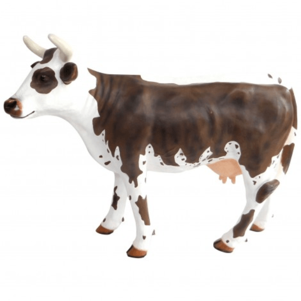 Sculpture Vache Montbéliarde XXL en Résine 225 cm Couleurs Naturelles – Swiss Sculpture - Swiss-sculpture.ch