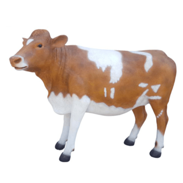 Sculpture Vache Montbéliarde XXL 225 cm en Résine Bis – Swiss Sculpture - Swiss-sculpture.ch