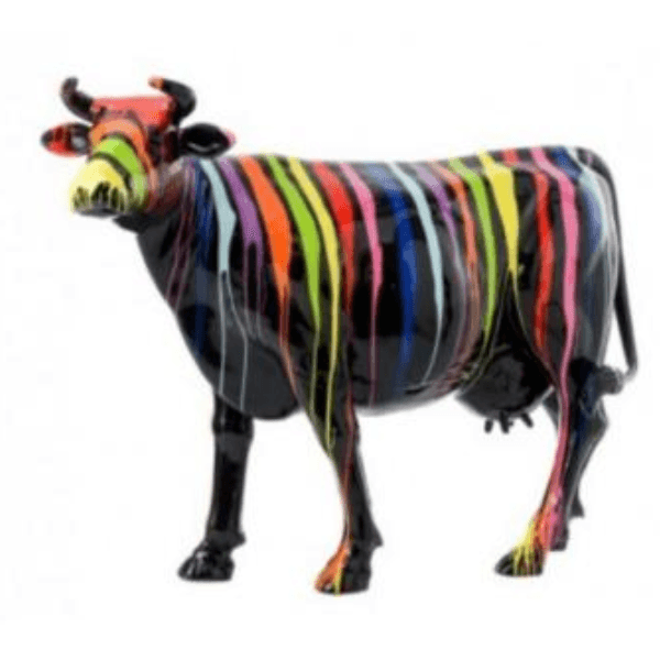 Sculpture Vache XXL en Résine 225 cm Multicolore – Swiss Sculpture - Swiss-sculpture.ch