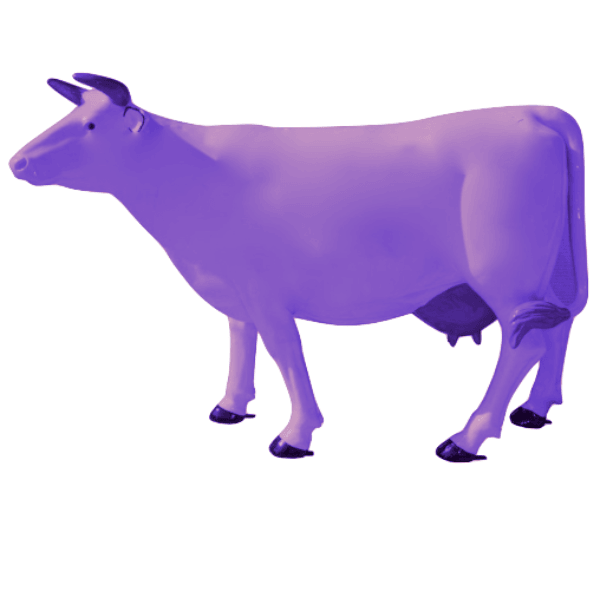 Sculpture Vache XXL en Résine 225 cm Violet – Swiss Sculpture - Swiss-sculpture.ch
