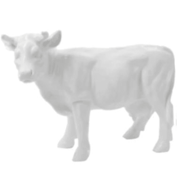 Sculpture Vache en Résine 50 cm Blanc Mat – Swiss Sculpture - Swiss-sculpture.ch