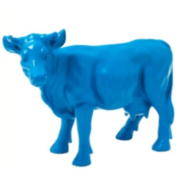 Sculpture Vache Résine 50 cm Bleu Ciel – Swiss Sculpture - Swiss-sculpture.ch