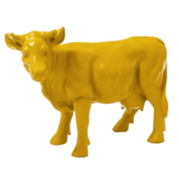 Sculpture Vache Résine 50 cm Jaune – Swiss Sculpture - Swiss-sculpture.ch