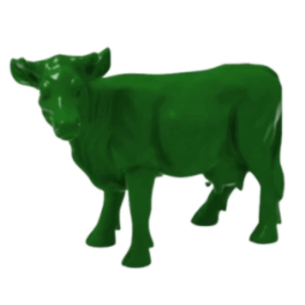 Sculpture Vache en Résine 50 cm Vert Mat – Swiss Sculpture - Swiss-sculpture.ch