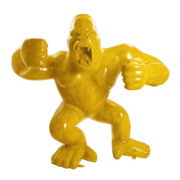 Sculpture Gorille XXL en Résine 190 cm Jaune – Swiss Sculpture - Swiss-sculpture.ch