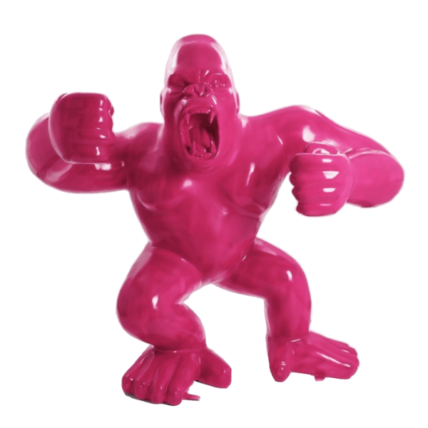 Sculpture Gorille XXL en Résine 190 cm Rose Fuchsia – Swiss Sculpture - Swiss-sculpture.ch