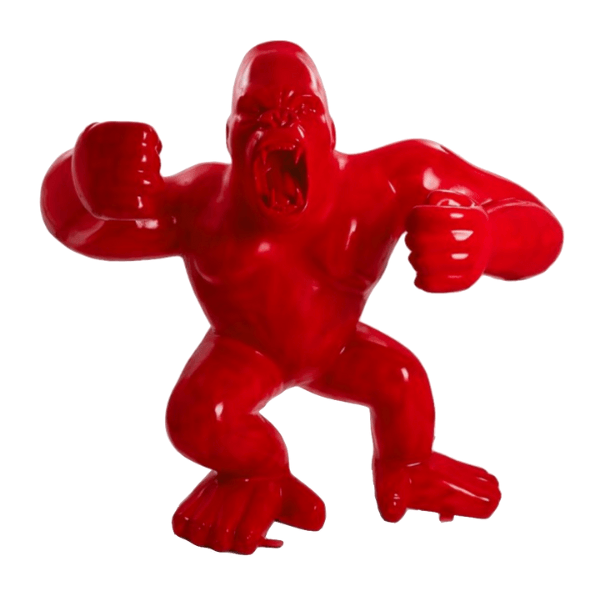 Sculpture Gorille XXL en Résine 190 cm Rouge – Swiss Sculpture - Swiss-sculpture.ch